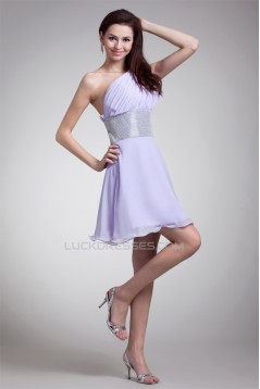 Chiffon Elastic Woven Satin Short/Mini Prom/Formal Evening Dresses 02021461
