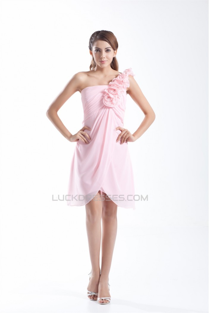 Handmade Flowers Sleeveless Sheath/Column Prom/Formal Evening Bridesmaid Dresses 02021470