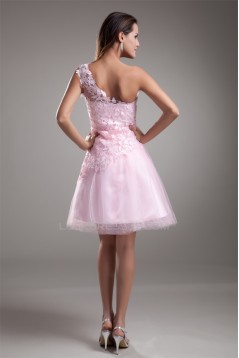 Lace Short/Mini One-Shoulder Prom Evening Cocktail Homecoming Dresses 02021474