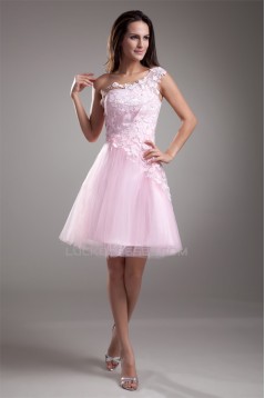 Lace Short/Mini One-Shoulder Prom Evening Cocktail Homecoming Dresses 02021474