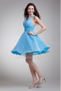 Organza Elastic Woven Satin Short/Mini Prom/Formal Evening Dresses 02021481