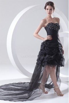 Organza Silk like Satin Sleeveless Asymmetrical Prom/Formal Evening Dresses 02021485