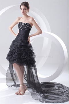 Organza Silk like Satin Sleeveless Asymmetrical Prom/Formal Evening Dresses 02021485