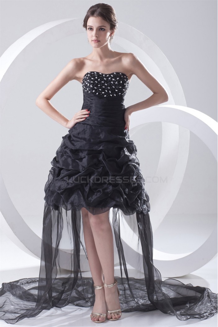 Organza Silk like Satin Sleeveless Asymmetrical Prom/Formal Evening Dresses 02021485