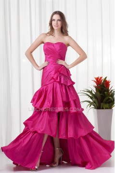 Sheath/Column Taffeta Sweetheart Brush Sweep Train Prom/Formal Evening Dresses 02021501