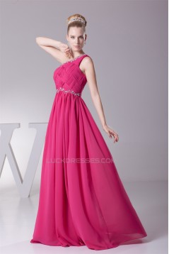 A-Line One-Shoulder Beading Long Prom Evening Formal Bridesmaid Dresses 02020151