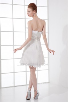 Short/Mini Sleeveless Pleats Chiffon Silk like Satin Prom/Formal Evening Dresses 02021512