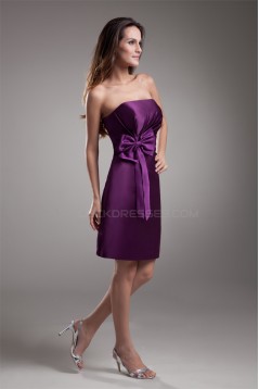 Short/Mini Strapless Sheath/Column Sleeveless Prom/Formal Evening Bridesmaid Dresses 02021514