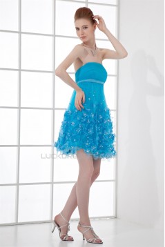 Sleeveless Beading Strapless Silk like Satin Fine Netting Prom/Formal Evening Dresses 02021521