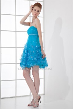 Sleeveless Beading Strapless Silk like Satin Fine Netting Prom/Formal Evening Dresses 02021521