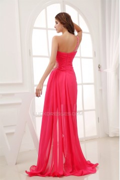 High Low One-Shoulder Beaded Prom/Formal Evening Dresses 02020155