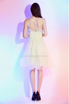 Elegant A-Line Beaded One-Shoulder Prom/Formal Evening Cocktail Homecoming Dresses 02021550