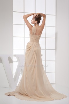 Chiffon Sleeveless Ruched Long Prom/Formal Evening Dresses 02020156