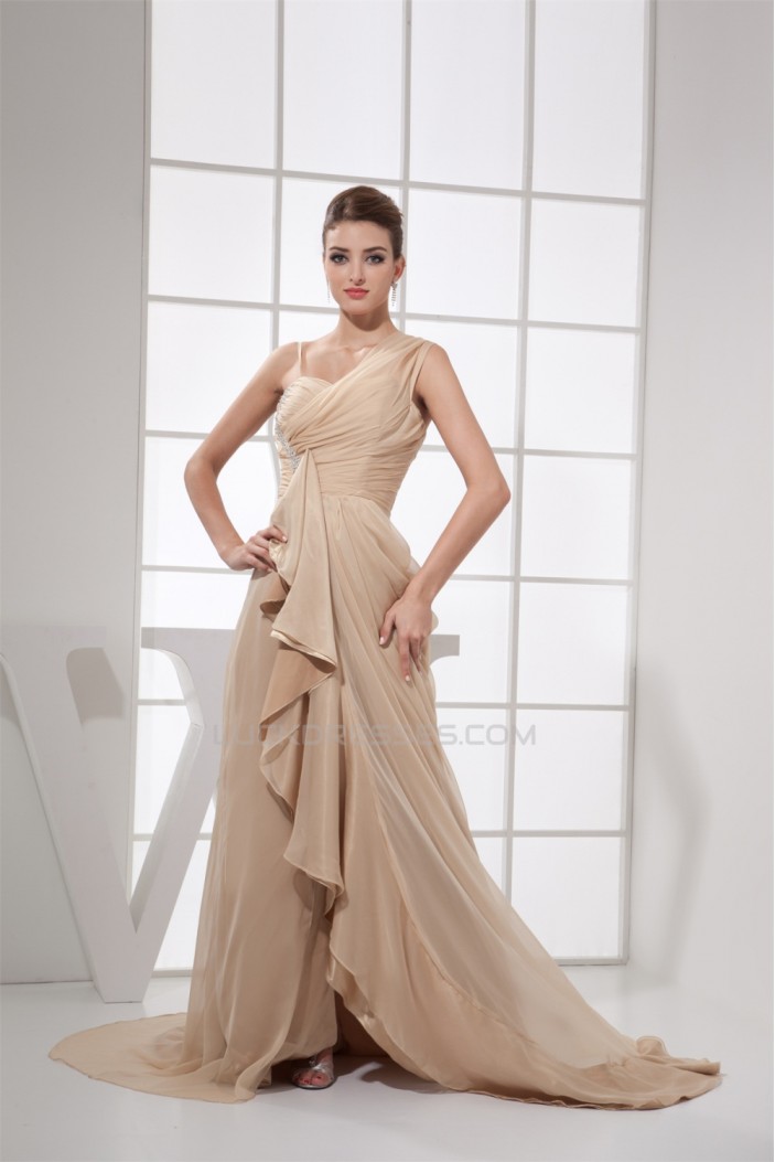 Chiffon Sleeveless Ruched Long Prom/Formal Evening Dresses 02020156