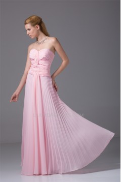 Criss Cross A-Line Sweetheart Floor-Length Long Pink Prom Evening Bridesmaid Dresses 02020167