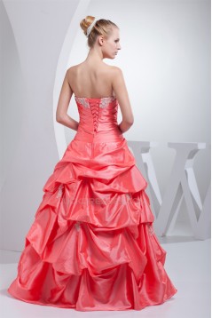 Ball Gown Floor-Length Ruffles Taffeta Organza Prom/Formal Evening Dresses 02020177