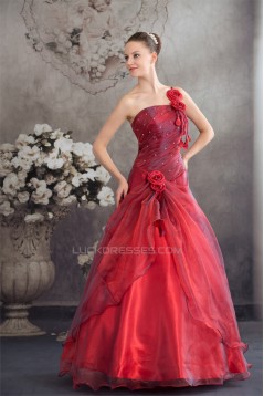 Ball Gown Floor-Length One-Shoulder Beading Prom/Formal Evening Dresses 02020189