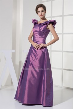 Floor-Length Satin Taffeta Sleeveless A-Line Prom/Formal Evening Dresses 02020192