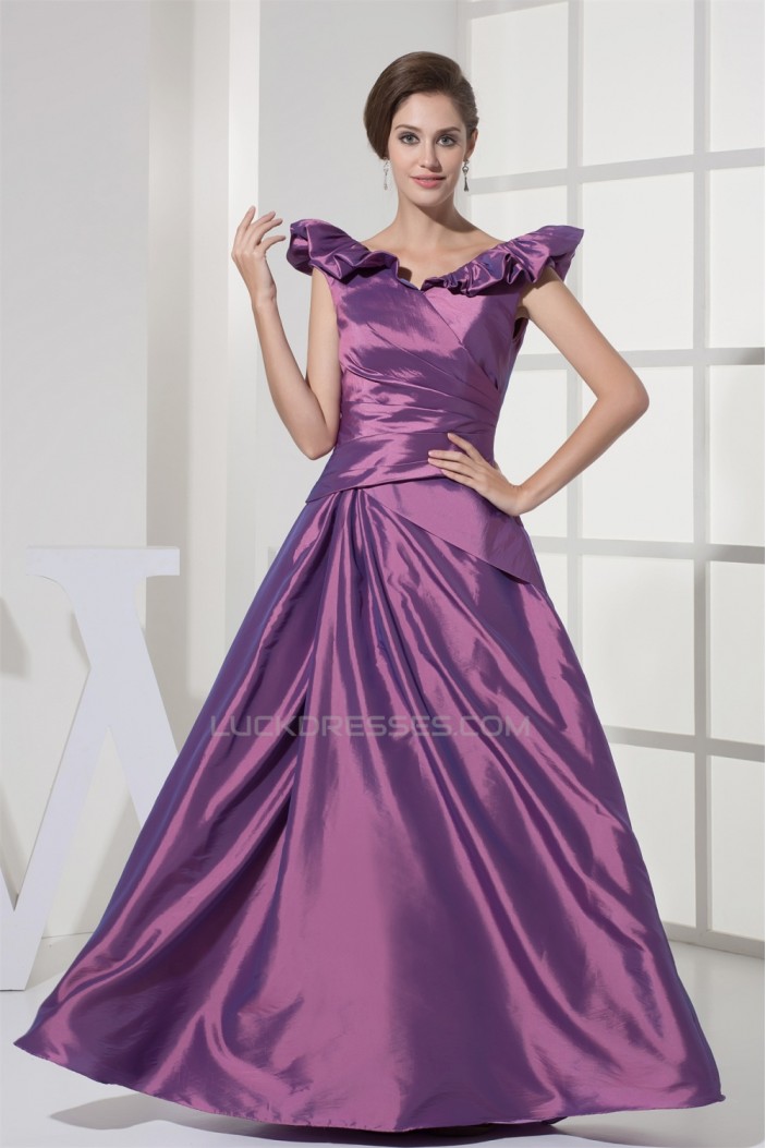 Floor-Length Satin Taffeta Sleeveless A-Line Prom/Formal Evening Dresses 02020192