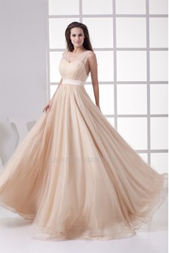 A-Line Floor-Length Sleeveless Fine Netting Long Prom/Formal Evening Dresses 02020195