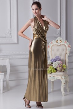 Halter Sleeveless Sheath/Column Ankle-Length Prom/Formal Evening Dresses 02020207