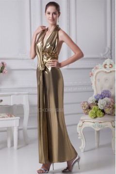 Halter Sleeveless Sheath/Column Ankle-Length Prom/Formal Evening Dresses 02020207