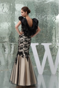 Lace Sleeveless Satin Lace Fine Netting One String Netting Prom/Formal Evening Dresses 02020214