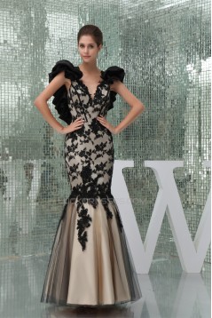 Lace Sleeveless Satin Lace Fine Netting One String Netting Prom/Formal Evening Dresses 02020214