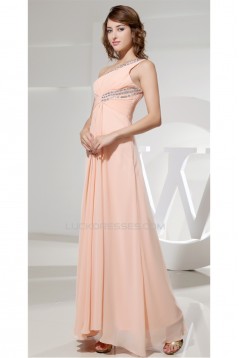 A-Line One-Shoulder Chiffon Long Prom/Formal Evening Dresses 02020228