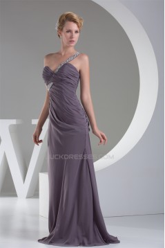 One-Shoulder Sheath/Column Floor-Length Long Prom/Formal Evening Dresses 02020235