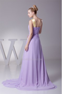 Puddle Train A-Line Chiffon Prom/Formal Evening Dresses 02020244