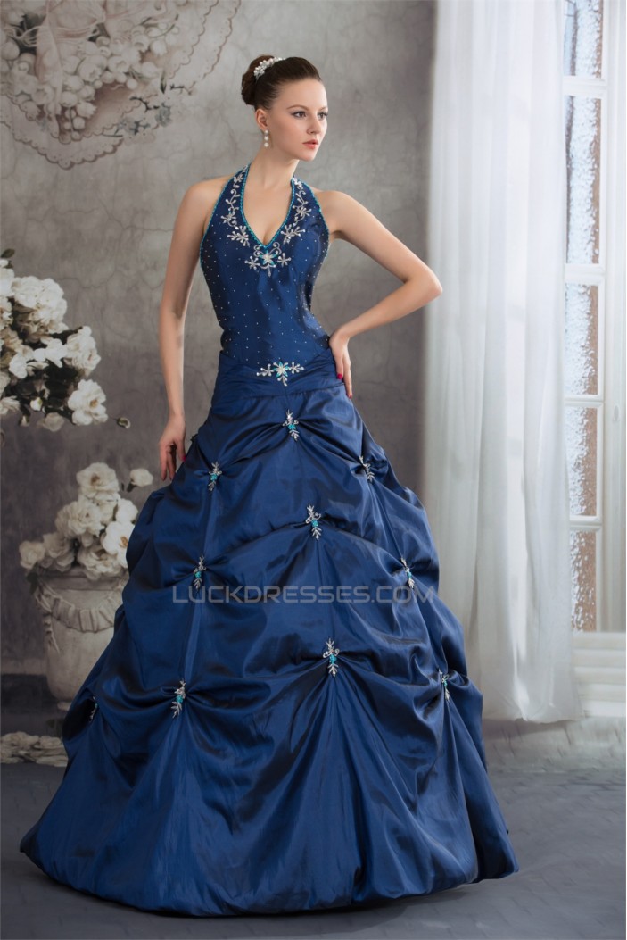 Ball Gown Halter Ruffles Sleeveless Taffeta Prom/Formal Evening Dresses 02020262