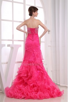 Trumpet/Mermaid Asymmetrical Beaded Long Prom/Formal Evening Dresses 02020270