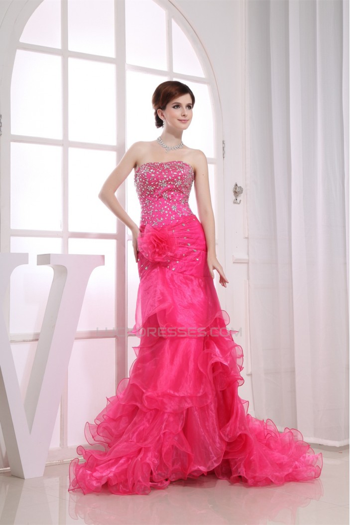 Trumpet/Mermaid Asymmetrical Beaded Long Prom/Formal Evening Dresses 02020270