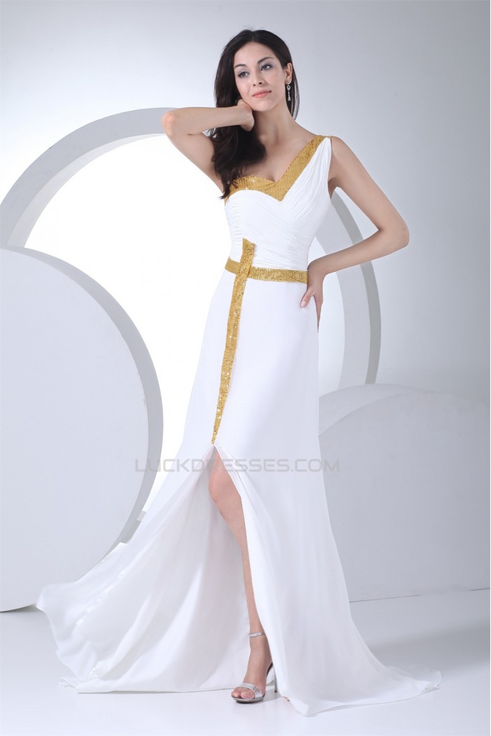 Sheath/Column Brush Sweep Train One-Shoulder Prom/Formal Evening Dresses 02020287