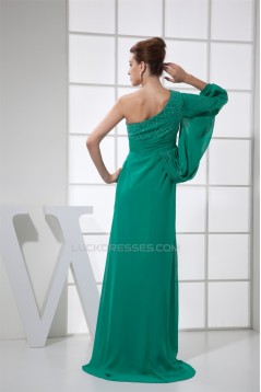 Sheath/Column Floor-Length Long Sleeves Prom/Formal Evening Dresses 02020295