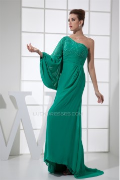 Sheath/Column Floor-Length Long Sleeves Prom/Formal Evening Dresses 02020295