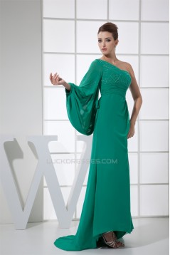 Sheath/Column Floor-Length Long Sleeves Prom/Formal Evening Dresses 02020295