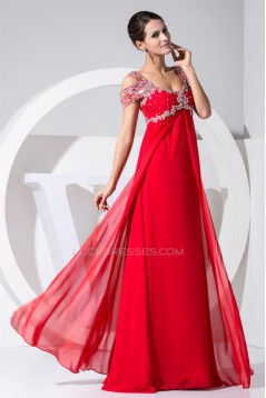 Empire Floor-Length Straps Beading Long Red Prom Evening Formal Maternity Dresses 02020296