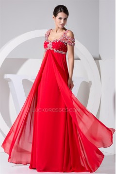 Empire Floor-Length Straps Beading Long Red Prom Evening Formal Maternity Dresses 02020296