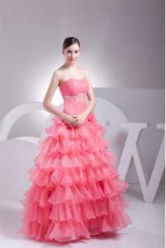 Ball Gown Organza Floor-Length Prom/Formal Evening Dresses 02020301