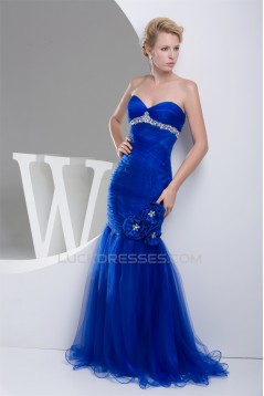 Trumpet/Mermaid Sweetheart Sleeveless Long Blue Prom/Formal Evening Dresses 02020315