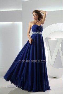 A-Line Sweetheart Beaded Floor-Length Blue Prom/Formal Evening Dresses 02020329