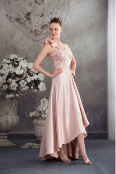 A-Line Handmade Flowers Asymmetrical Prom/Formal Evening Bridesmaid Dresses 02020370