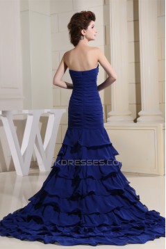 Long Blue Sweetheart Ruffles Chiffon Prom/Formal Evening Dresses 02020389