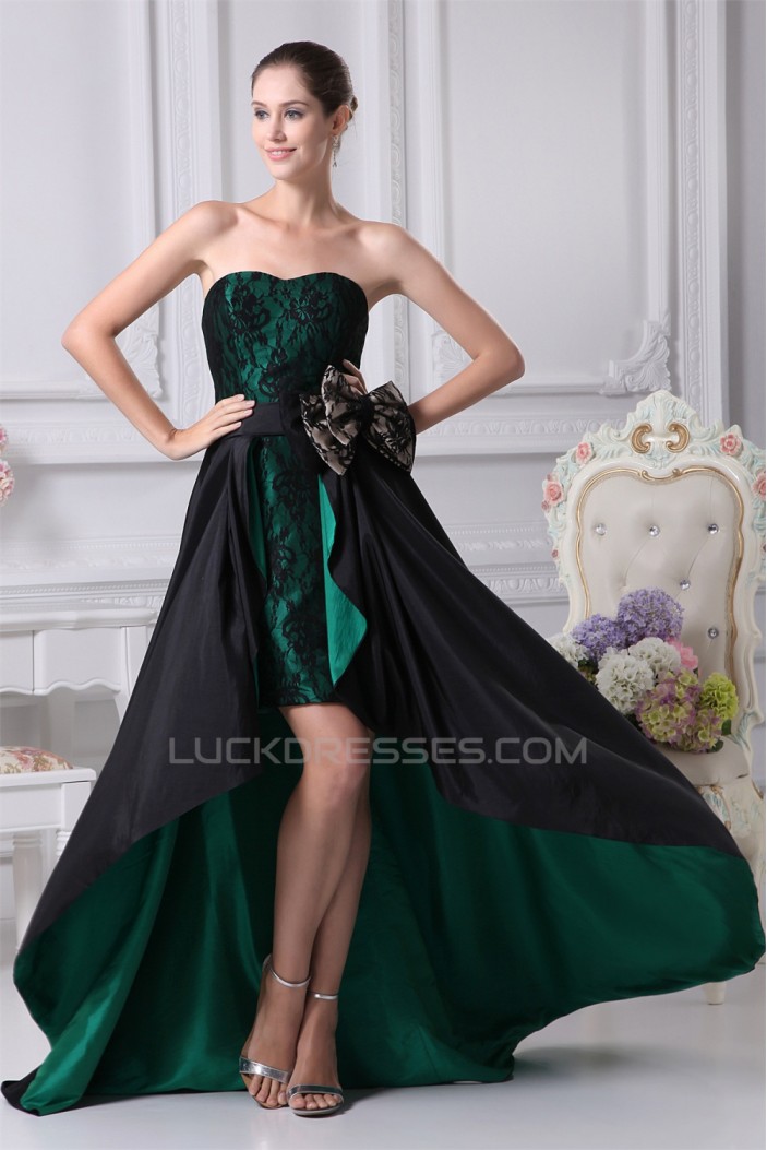 A-Line Sleeveless Asymmetrical Soft Sweetheart Lace Prom/Formal Evening Dresses 02020391