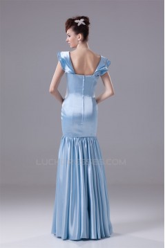 Mermaid/Trumpet Square Silk like Satin Long Prom Evening Formal Dresses 02020399