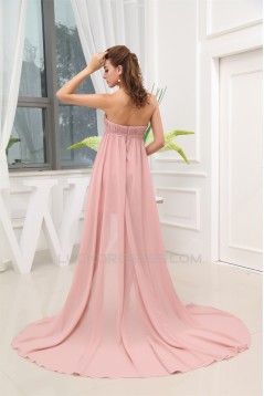 A-Line Strapless Bows Sleeveless Chiffon Beaded Prom/Formal Evening Dresses 02020400