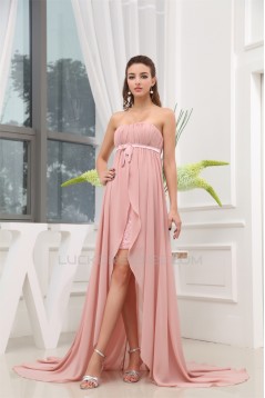 A-Line Strapless Bows Sleeveless Chiffon Beaded Prom/Formal Evening Dresses 02020400