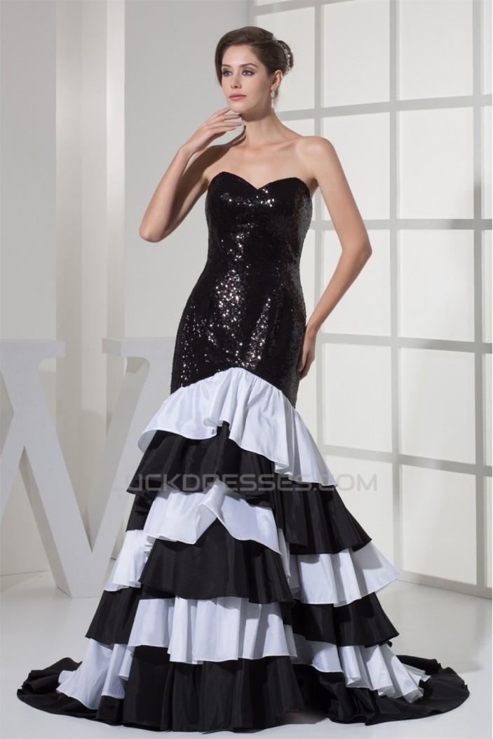 Strapless Sleeveless A-Line Ruched Brush Sweep Train Prom/Formal Evening Dresses 02020410